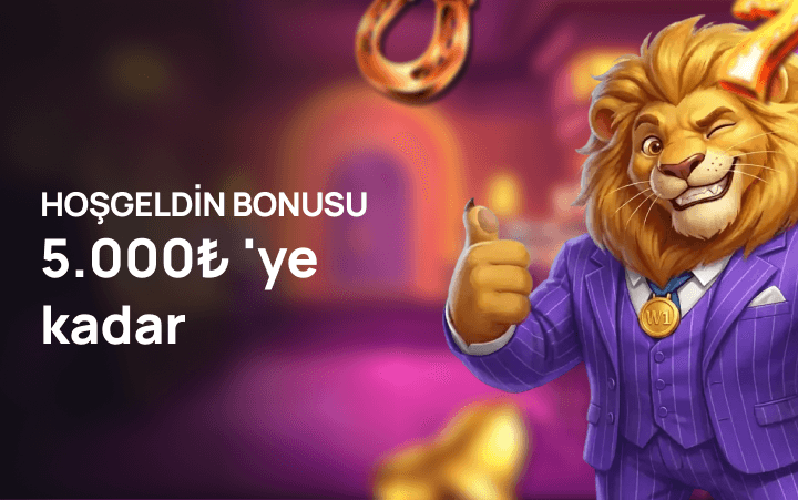 %100 Hoş geldin Casino Bonusu,5000 TL'ye kadar!